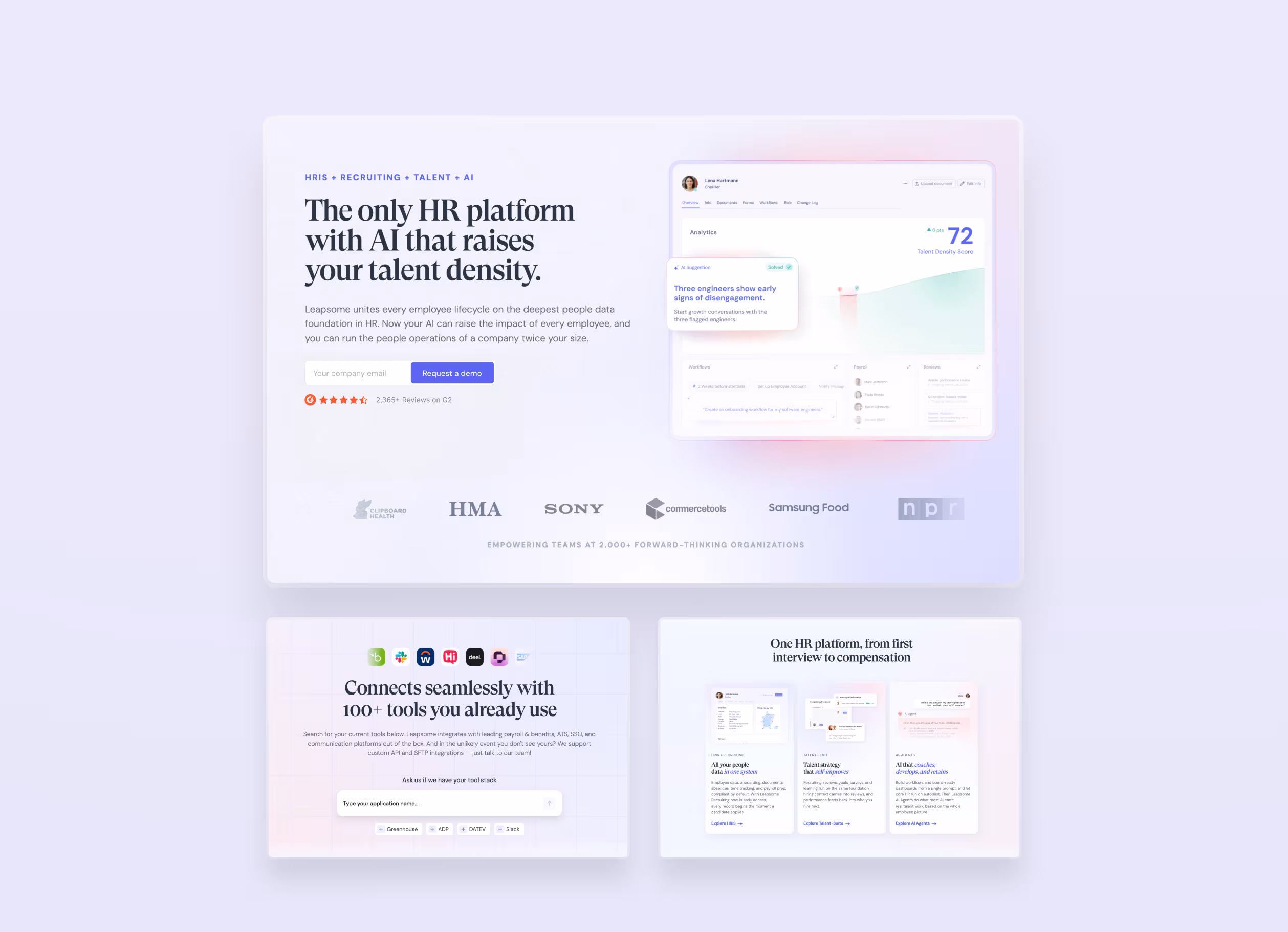 Leapsome website system